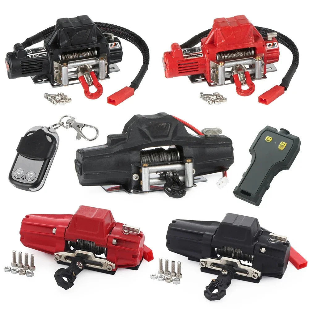 1/10 1/8 RC Crawler Scale Metal Winch and Wireless Remote Kit dla TRX4 TRX6 Axial SCX10 III RGT 86190 Redcat GEN8 Yikong — zdjęcie 2