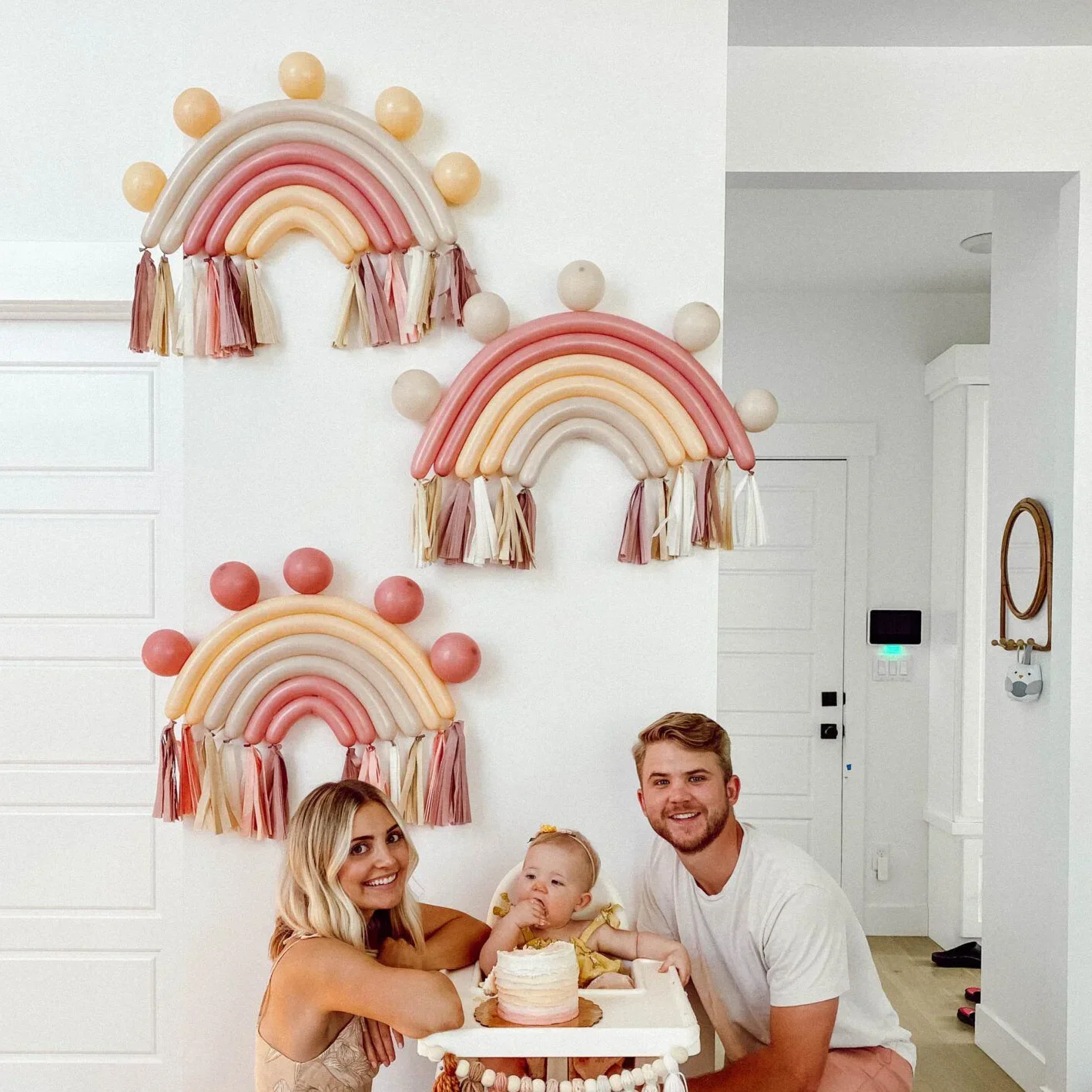 34szt Boho Rainbow Long Twister Balloons Kit Blush Nude Sand White Globes for Bohemian Wedding Birthday Party Decor Baby Shower — zdjęcie 2