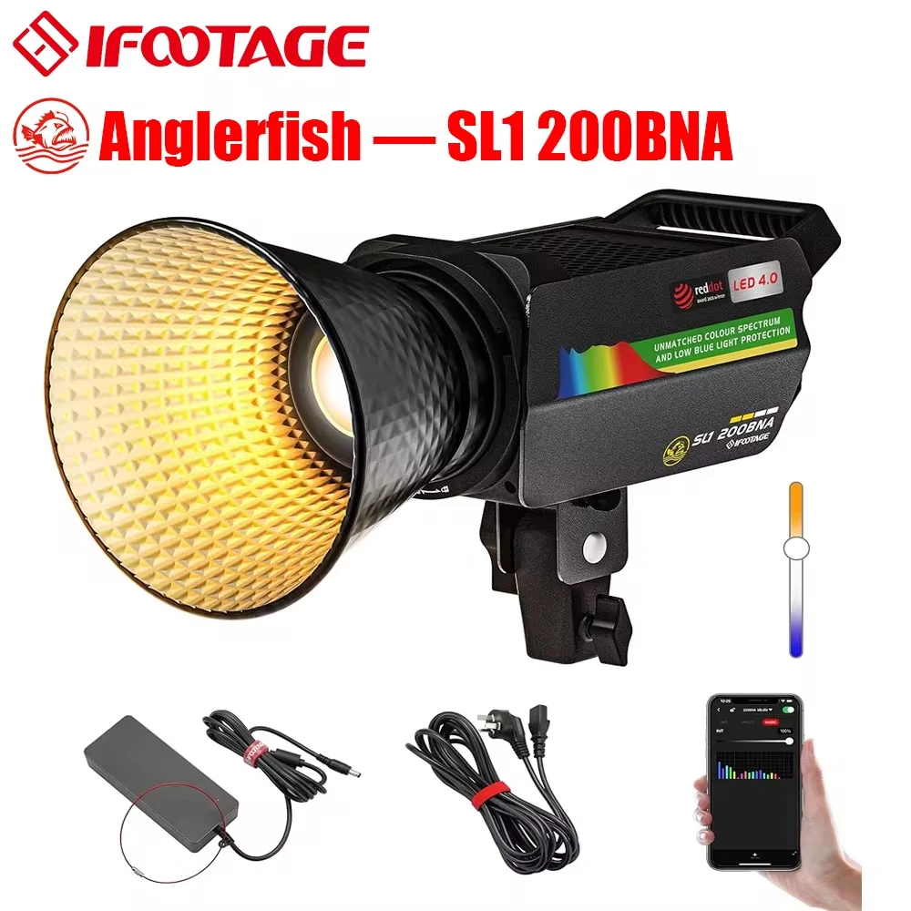 

Ifootage 200BNA Photography Equipment Light Video Shooting LED Light Wide Color Temperature Range Wedding Photography Light