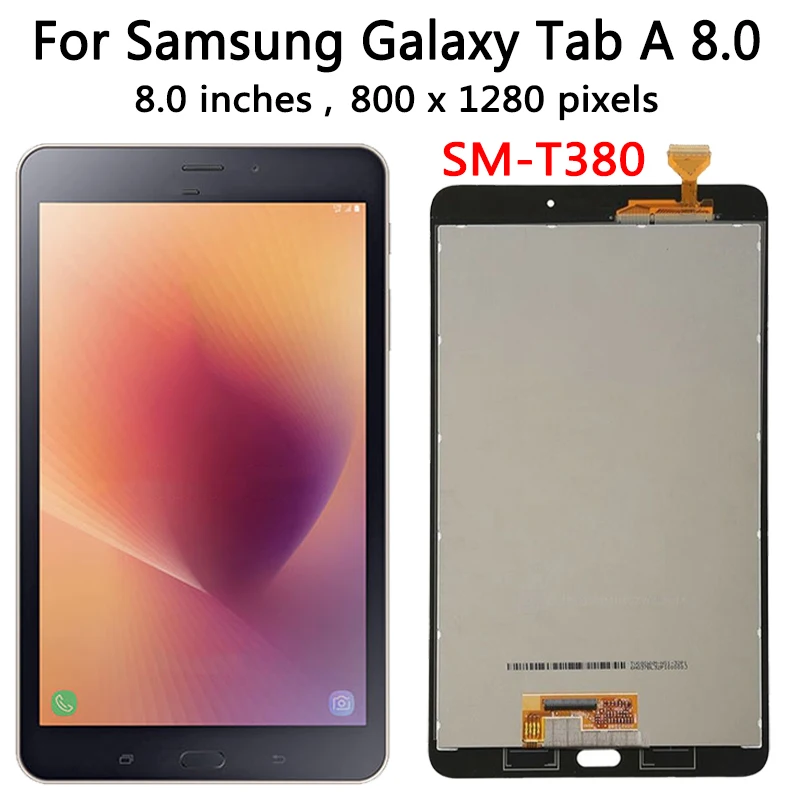 8.0 inch for Samsung  Tab A 8.0 (2017) T380 T385 LCD Touch Screen Digitizer For  Tab A2 S SM-T380 SM-T385 Display