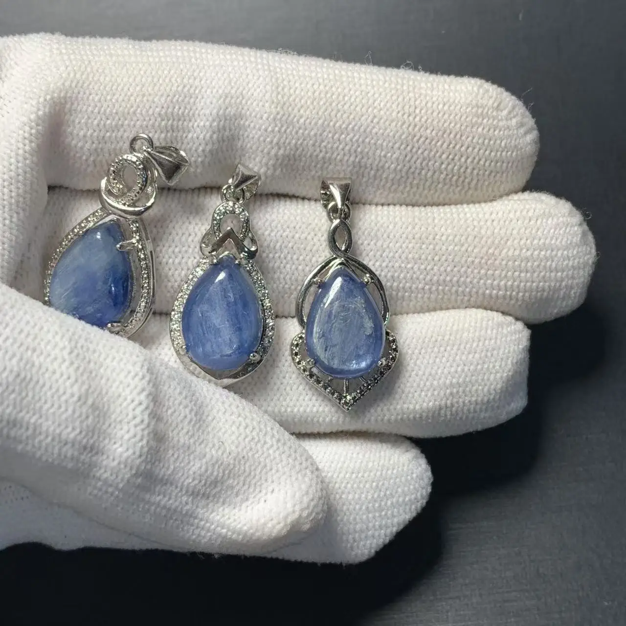 Drop Natural Blue Kyanite Pendant Necklace Fine Jewelry Handmade Stones Wholesale Healing Energy Gift Lucky Jewelry