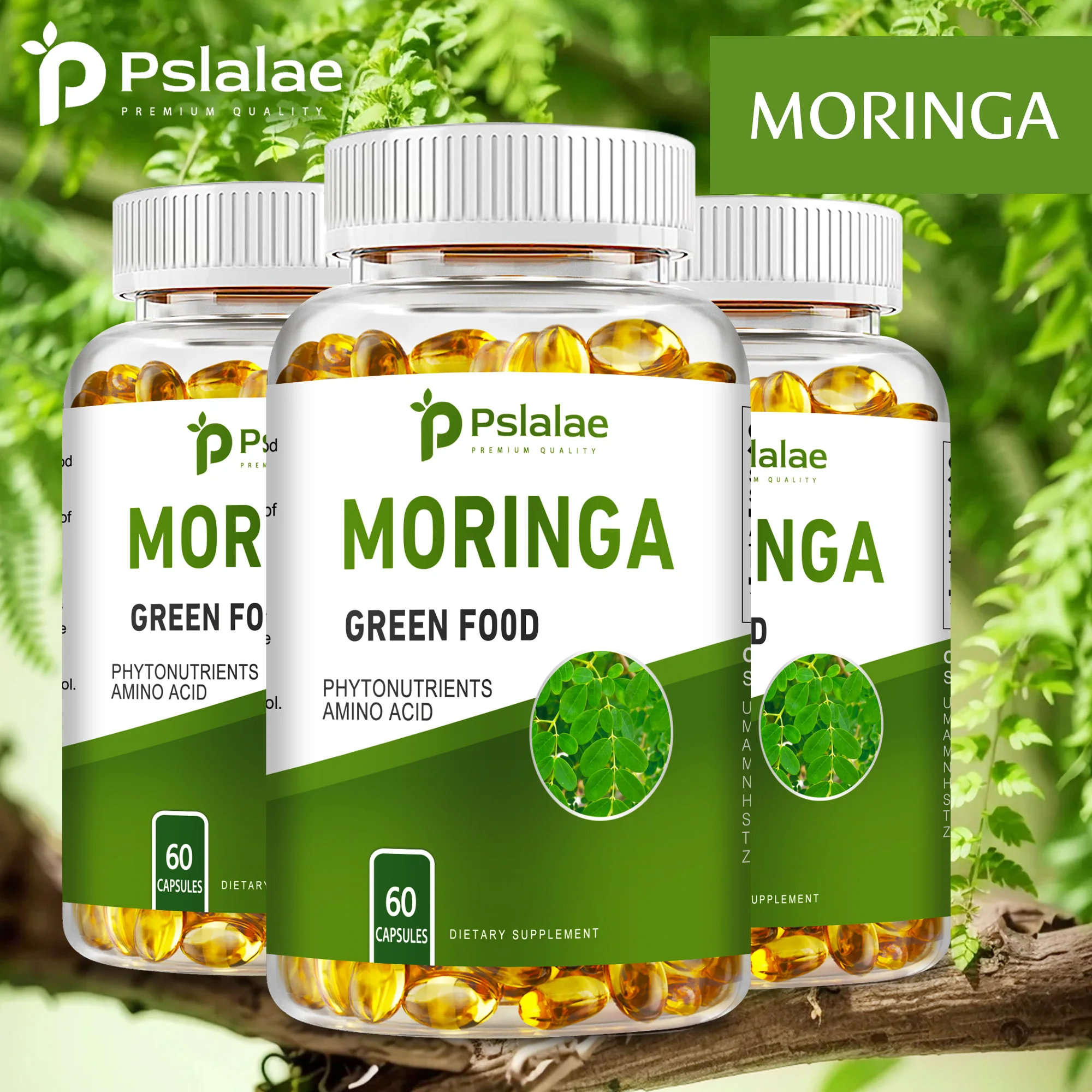 Moringa Capsules - Supports Digestion and Heart, Promotes Immune System Health and Brain Health - 60 Capsules