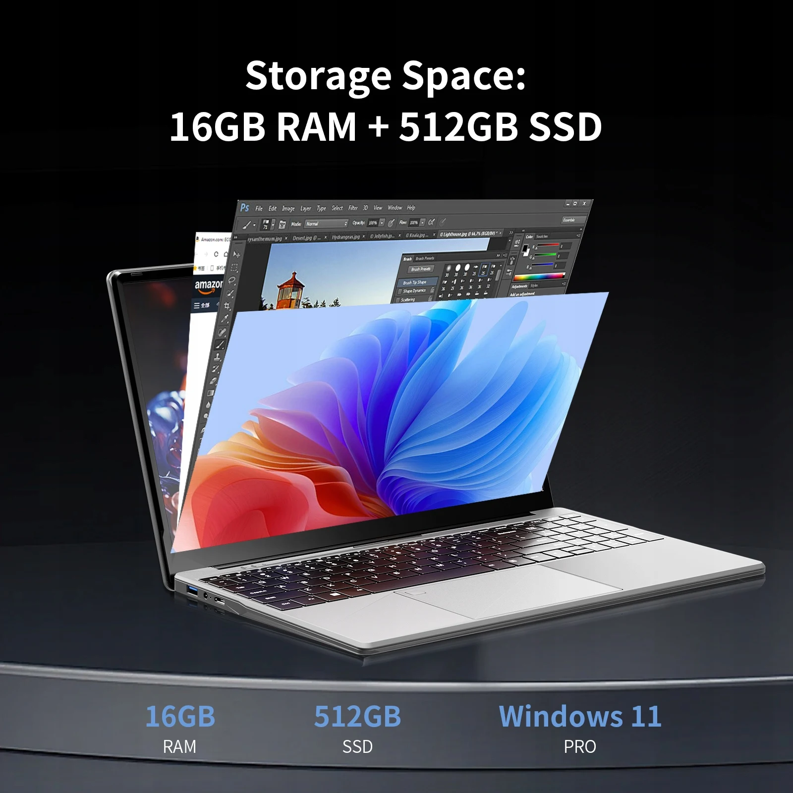 كمبيوتر محمول محمول 15.6 بوصة SSD Intel i7-6500U 16GB Ram 1TB /512GB Windows 11 أجهزة الكمبيوتر المحمولة ألعاب مكتب بإضاءة خلفية Fingerpri Wifi Computer