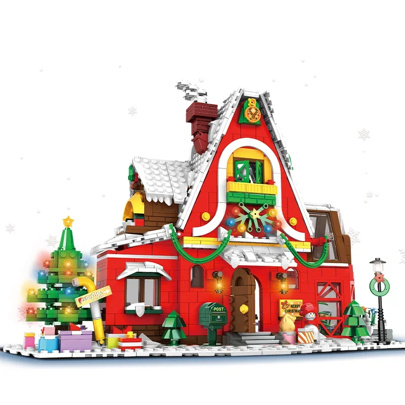 2023 Stad Creativiteit Winter Dorp Kerst Huis Kerst Kunst Huis Model Bouwstenen Bakstenen Kinderen Speelgoed Kerstcadeau - afbeelding 2
