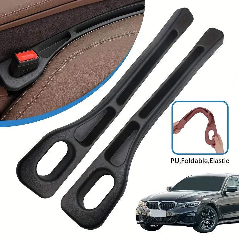 2Pcs Car Seat Gap Filler Organizer PU Universal Car Seat Gap Anti-leak Stopper Strip Slot Seat Gap Storage Organizer Accessories
