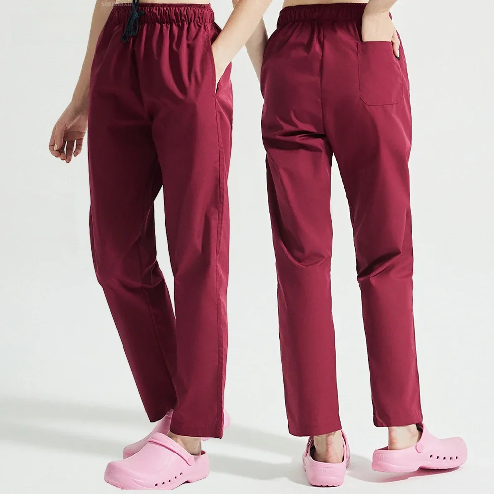 S-2XL12Colors Unisexe artificiel astique Taille proximité wstring ScrdécentrPants Avec 3 Poches Médical Infirmière BeauImportant Lab fjPet Shop Workwear