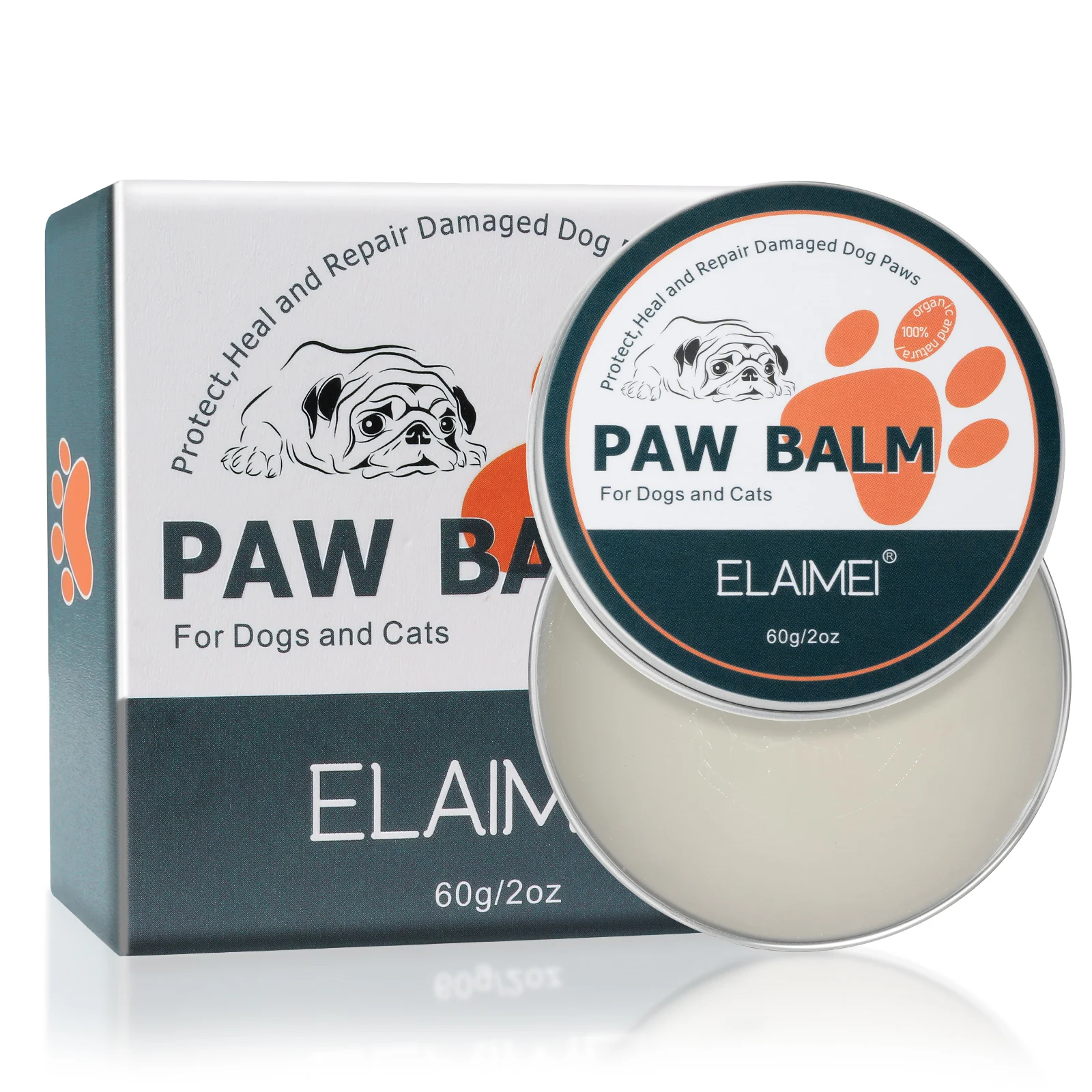 

Pets Paw Balm Moisturizing Dogs Cats Protects and Heals Dry Cracked Paws All-Natural with Vitamin E and Food-Grade Ingredients