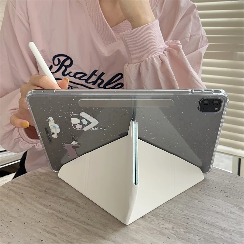 Kawaii Animal Magnetic Case for iPad Air Foldable Detachable Stand 10.2 10.9 11 