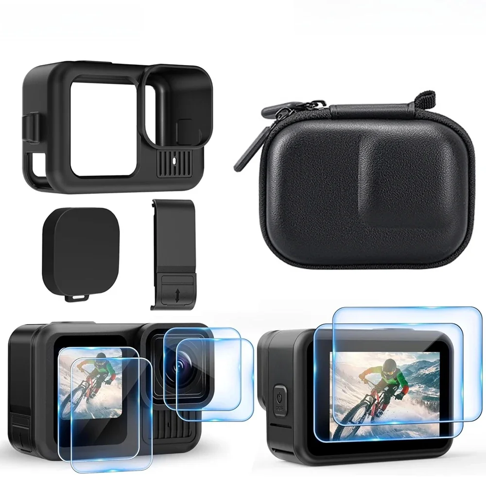 Pour GoPro Hero 13 protecteur d'écran coque en silicone sac de Protection en verre trempé couvercle d'objectif pour Go Pro Hero 13 accessoires noirs
