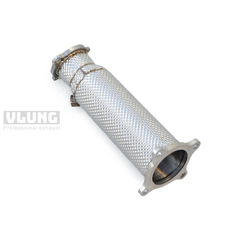 Exhaust downpipe for Audi A4/A5 (B9) 2.0T 2016-2019 stainless steel exhaust head with insulation protection, high-performance ex