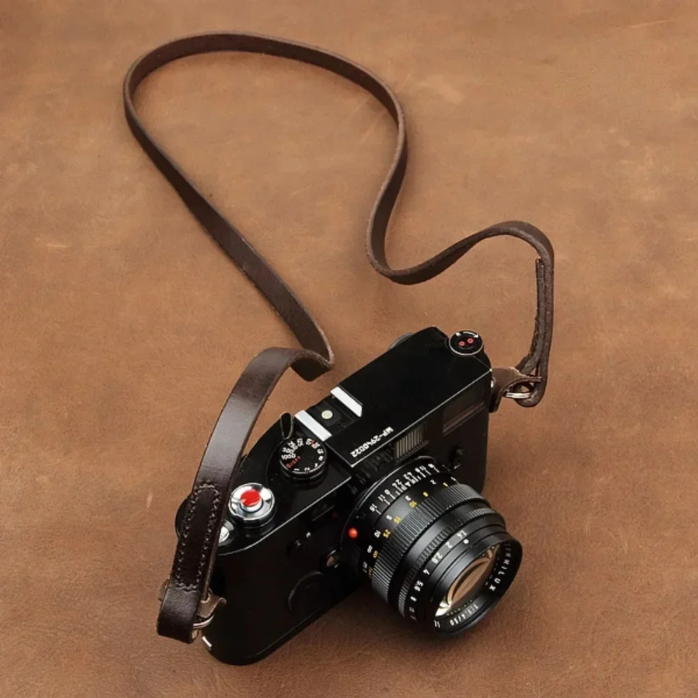 Ręcznie wykonany pasek na ramię z prawdziwej skóry do aparatu Sony A7C A9 II A7R4 Nikon Leica Q2 M10 Fujifilm XE4 XT4 — zdjęcie produktu 7