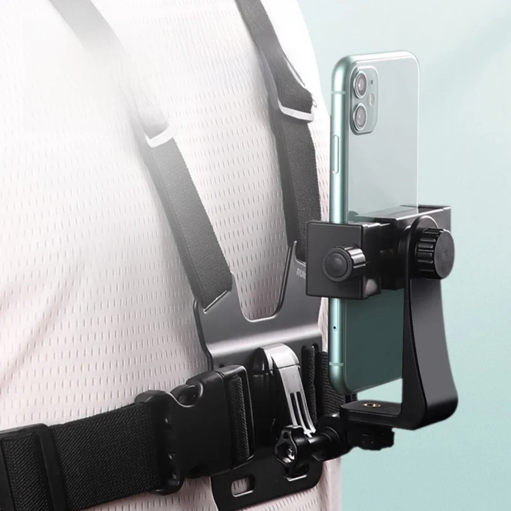 AliExpress Crouch First-Person-View Camera/Mobile Phone Holder With Chest Strap 360 Rotate Climbing Cycling Phone Stand Bike Motorcycle GPS Live