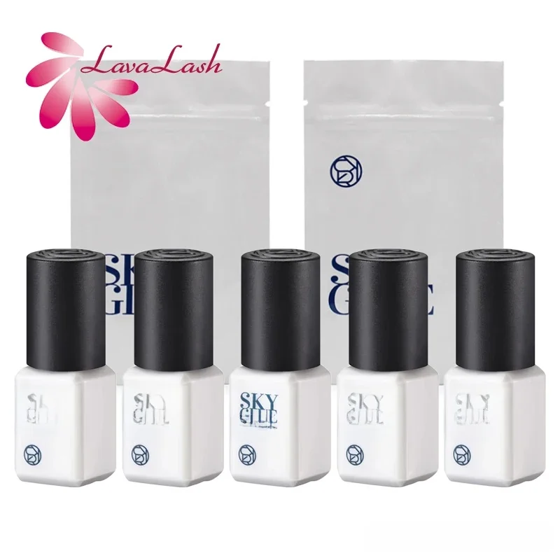 5 bouteilles nouvelle colle ciel 5ml Original corée S Plus Type bouchon noir colle d'extension de cils 1s outils de maquillage professionnels à séchage rapide