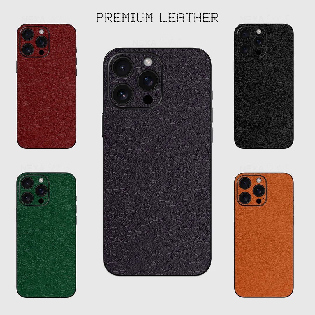 

Premium Leather Material Skins For iPhone 11 - 16 All Models - IPL001 Collection By Nexa Skin Wraps - Luxury Phone Accessories