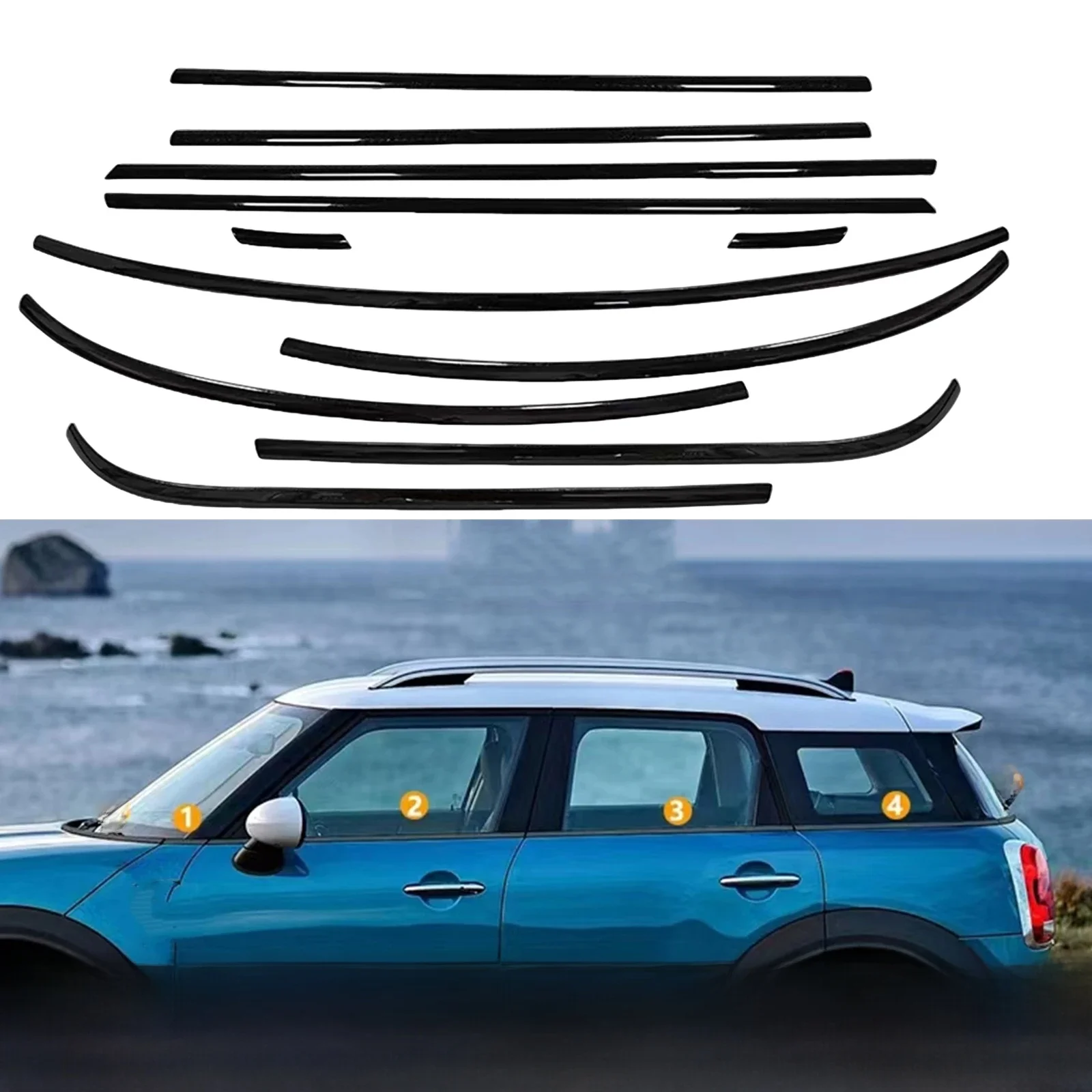 Voor MINI Cooper F60 2017-2023 4-Deur Auto Exterieur Raam Molding Decoratieve Trim Afdichting Strip - afbeelding 2