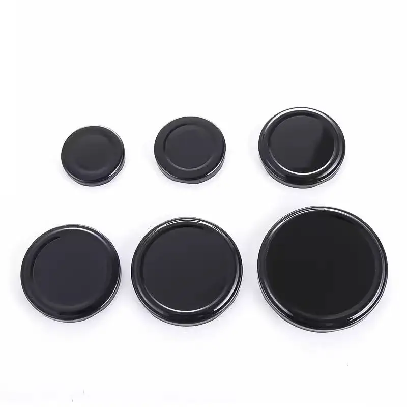 Wholesale Price Black Metal Lug Lid 10pcs-Pack 82MM for Glass Jar 63 MM 82 MM Black Metal Tinplate Cap