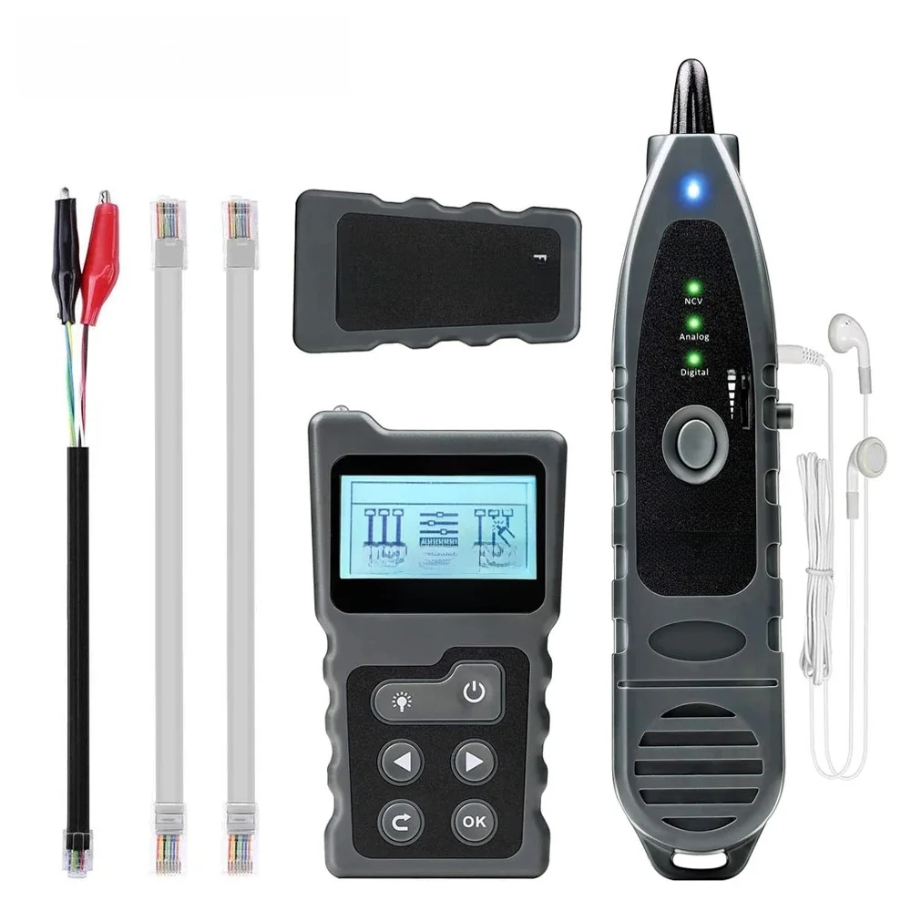 NOYAFA NF-8209 lokalizator kabli wyświetlacz LCD Tester kabli narzędzia sieciowe RJ45 RJ11 zmierz długość Wiremap Tester — 2