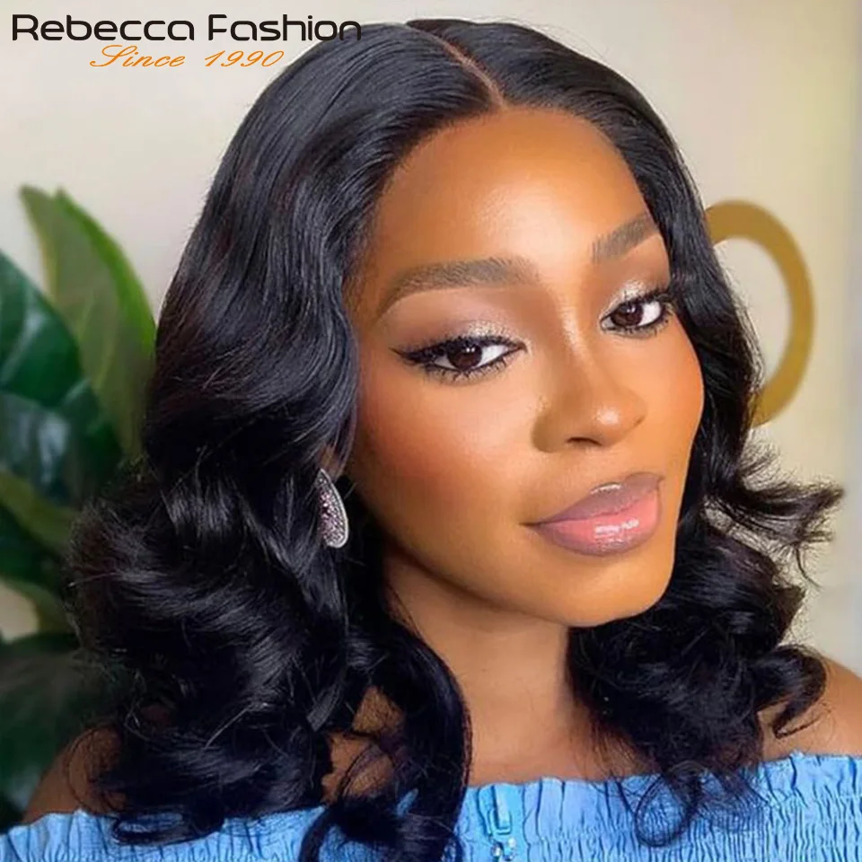 Online Clearance Sales Body Wave Human Hair Short Bob Wigs T Part Lace Front Wig Pre Plucked Brazilian Remy 100% Real Hair