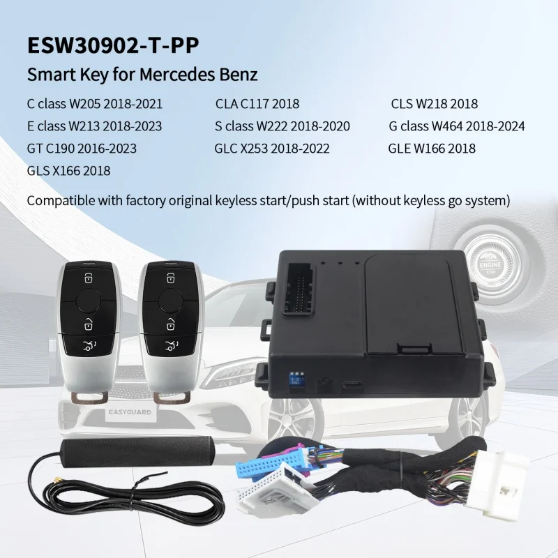 EASYGUARD Smart key kit for 2014+ Benz C w205, E 213, G w166, S w222, GLC, GLS, CLA, CLS keyless entry without cmfort access