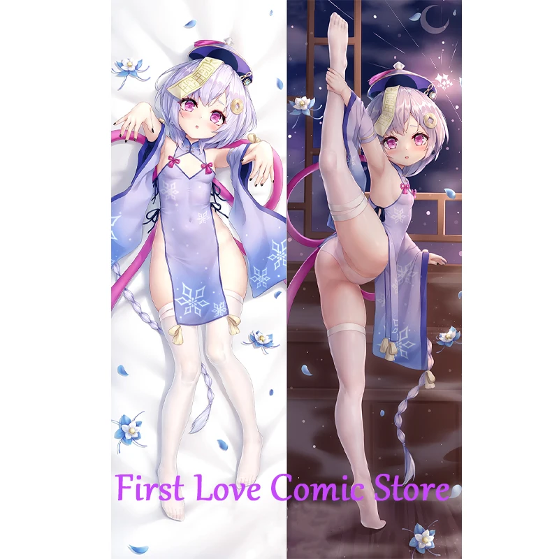 Dakimakura Anime Pillow Cover Qiqi (Genshin Impact) Double Sided Print Life-size Body Decoration