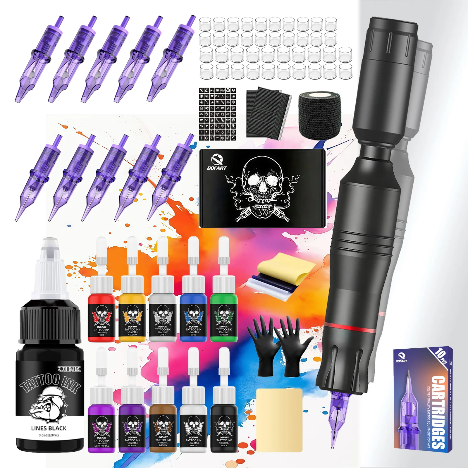 

Профессиональный вращающийся набор для татуировки, полный комплект машинок для татуировки для начинающих, набор машинок для татуировки, принадлежности для татуировки, праздничный подарок.