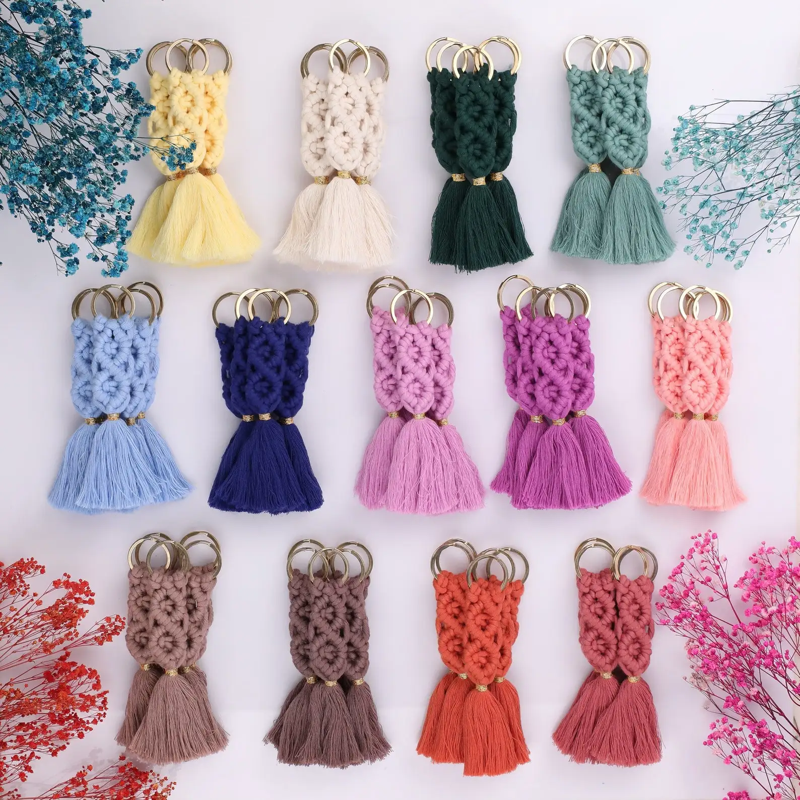 

25/50/100 Boho Macrame Keychain Wedding Favors For Guest, Bridal Shower Bulk Gift, Baptism Favors, Bohemian Birthday Party, B