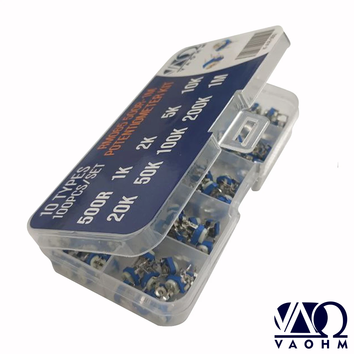 10 TYPES 100 PCS RM065 500R-1M Potentiometer Trimmer Kit
