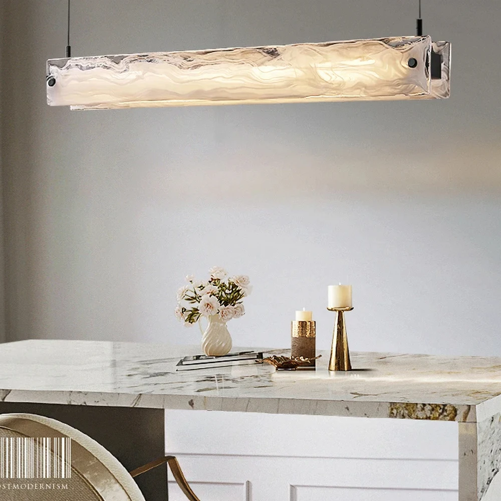 Luxury Style Modern Design Creative Home Decor Rectangle Crystal LED Chandelier Lighting for Kitchen Island Bedroom Living Room