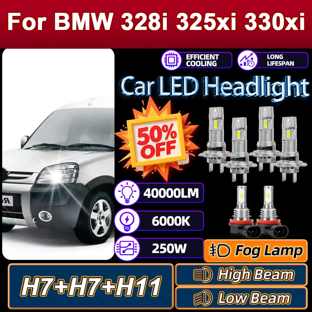 

250W H7 LED Headlight Ampoule H11 Fog Lamp For BMW 328i 2002-2016 325xi 2002 2003 2004 2005 2006 330xi 2002 2003 2004 2005 2006