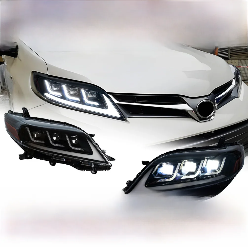 Lampa czołowa AKD dla Toyota Sienna LED reflektor 2011-2019 reflektory Sienna DRL Turn Signal światła drogowe Angel Eye soczewki projektora — zdjęcie 2
