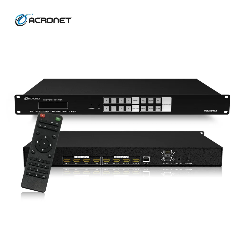 ACRONET 4x4 rack type 4K HDMI matrix switch, VDK-HD4X4