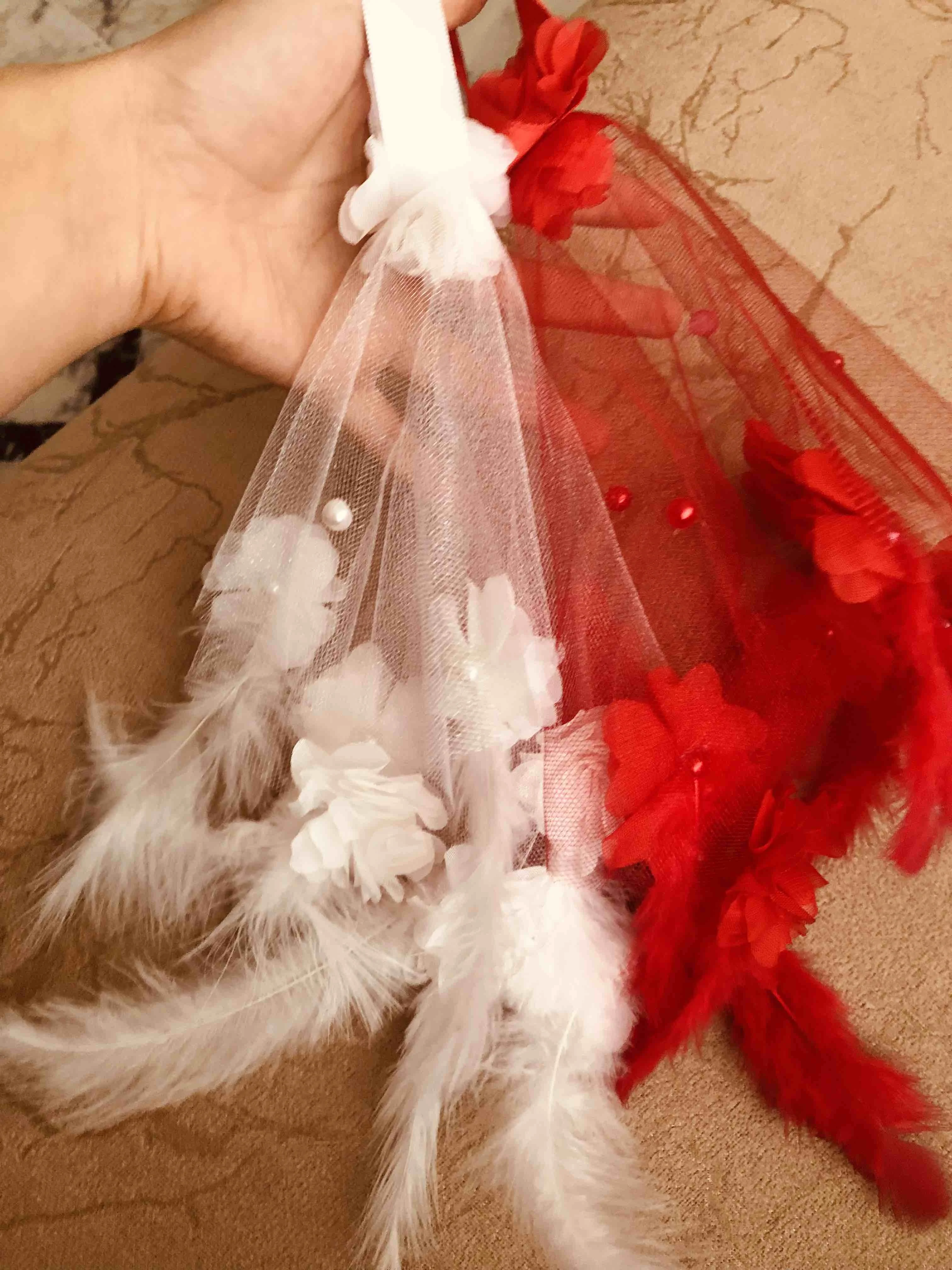 Bride And Groom Feathered Fürex Halay Handkerchief