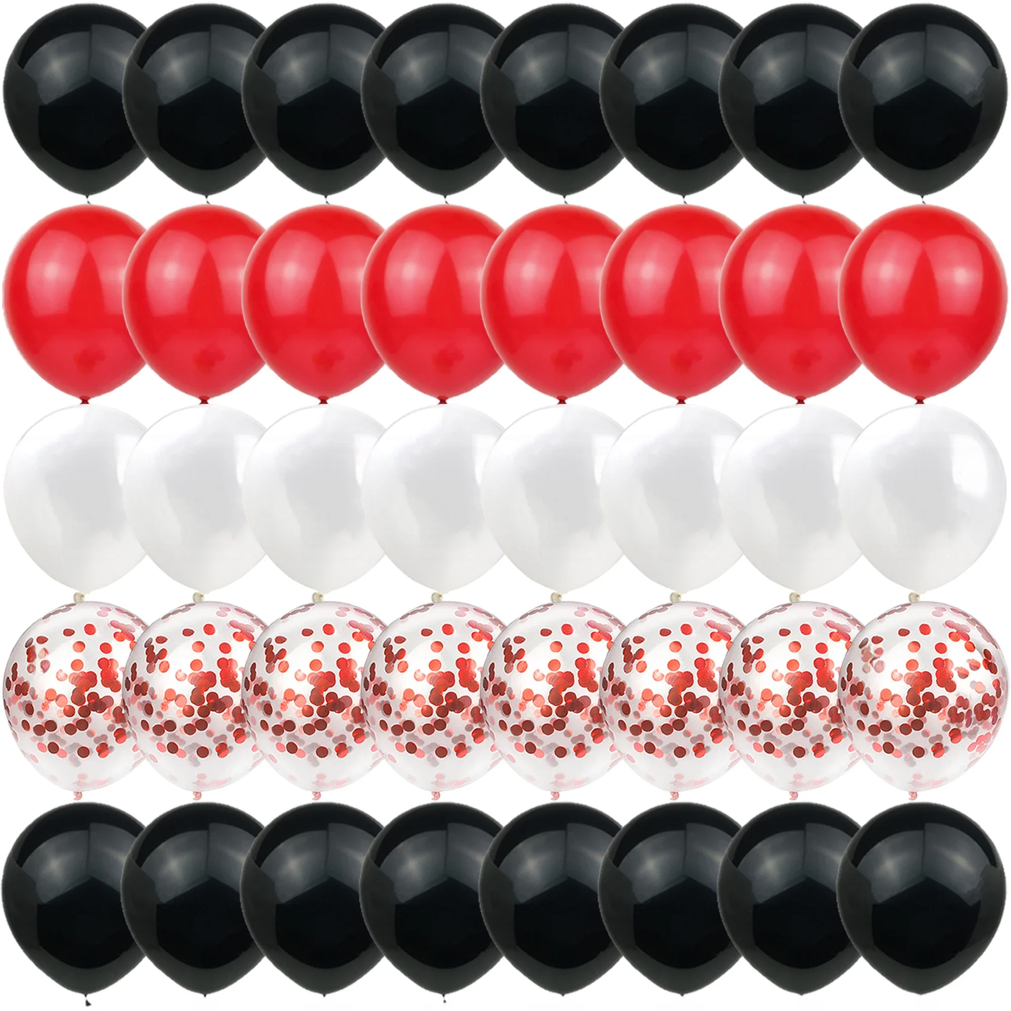 40PCS Czarno-czerwone balony błyskowe Ujawnienie płci Ślub Walentynki Baby Shower Urodziny Globos Dekoracje imprezowe — zdjęcie 2