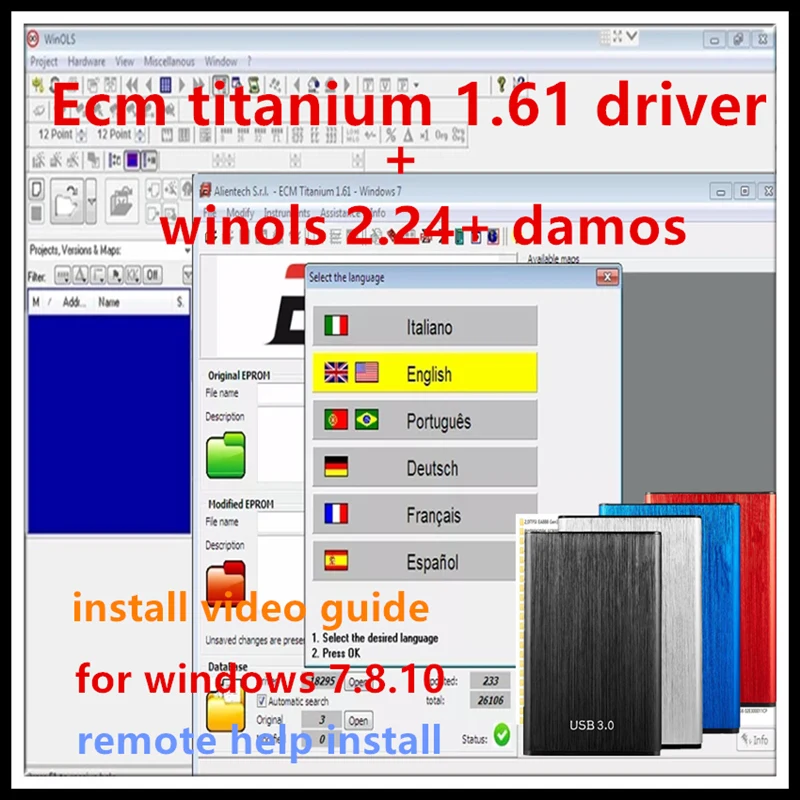 

2022 Hot Ecm titanium 1.61+ Winols 2.24 + Unlock Patch + Damos Files + Video + User Manual + Ecm Titanium 26000 Drivers