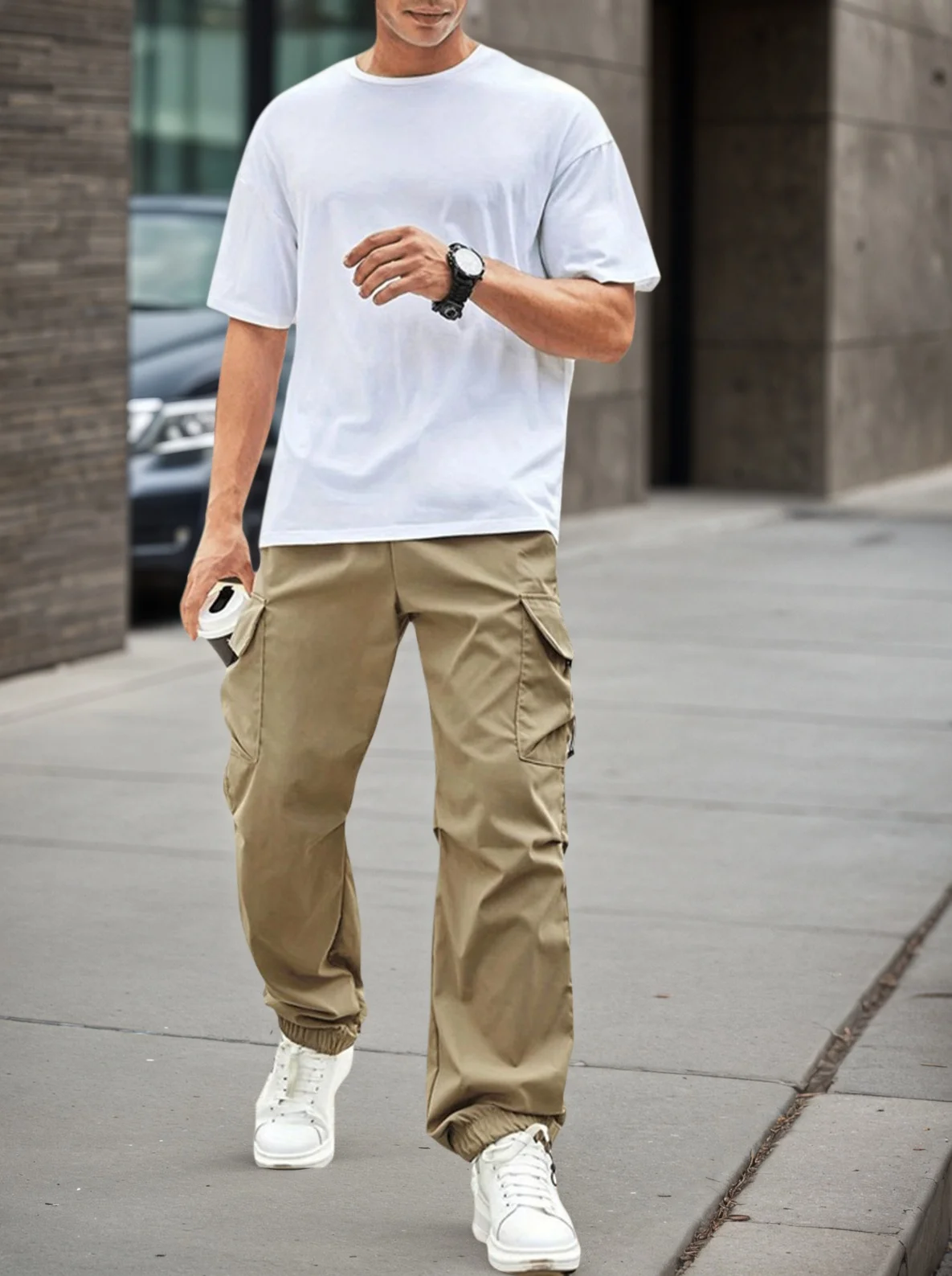 

Men's Baggy Cargo Pants Casual Parachute Pant Loose Fit Harem Joggers with Pockets for Streetwear