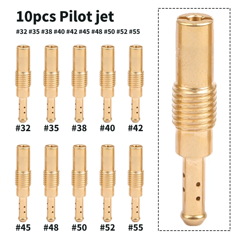 JSRAOIMG Injector Nozzle # 32 35 38 40 42 45 48 50 52 55 Carburetor Slow/Pilot Jet For GY6 PWK CVK PE Keihin OKO PWM KOSO Polini