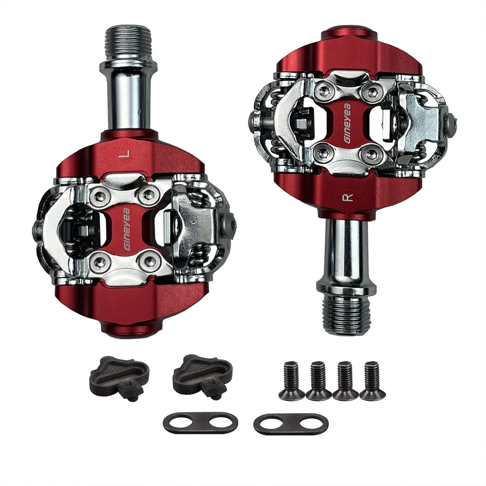 AliExpress Gineyea Mountain Bike Clip Pedals Compatible with Shimano SPD , Cr-Mo Die-Cast Aluminum Seal Bearing Clipless Pedals with Cleats