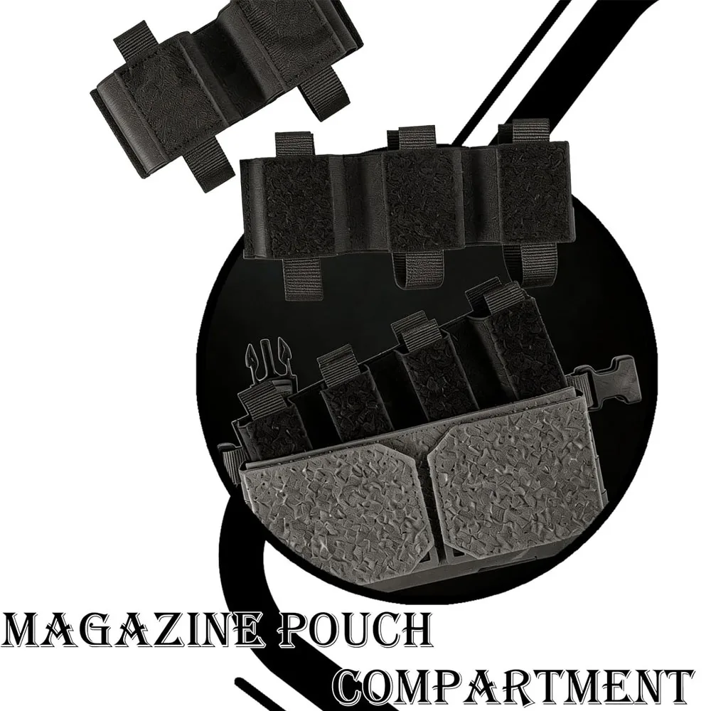 

Tactical Elastic Magazine Insert with Hook-and-Back Panels 762 556 9mm Ammo Organizer Divider Pouch for MK4 Series Chest Rig