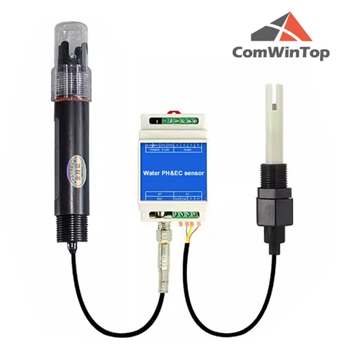 Sonda de electrodo PH EC de agua, Detector de Sensor RS485 2 en 1, Monitor de aguas residuales industriales para acuicultura agrícola