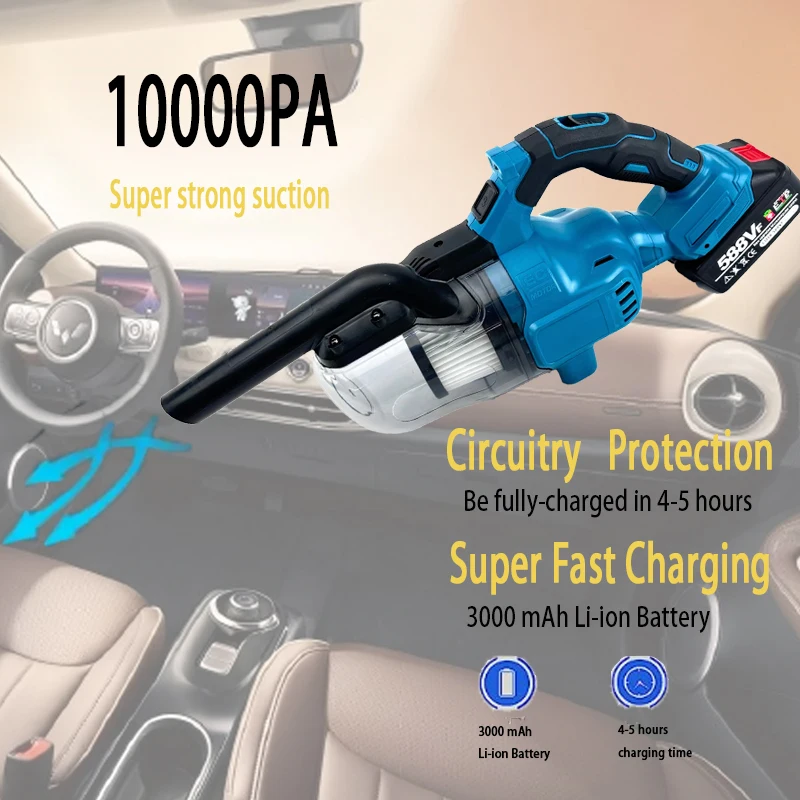 whall Handheld Vacuum Cordless, Dry Wet Hand Vacuum Cleaner 1000 PA Suction, Hand Held Vacuum Cleaner for MAKITA, Mini Car Va