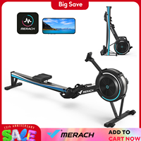 MERACH Rowing Machines R11 Home Adjustable Air Resistance Professional Rowing Machine Ergonomic Comfort Seat Performance Monitor
