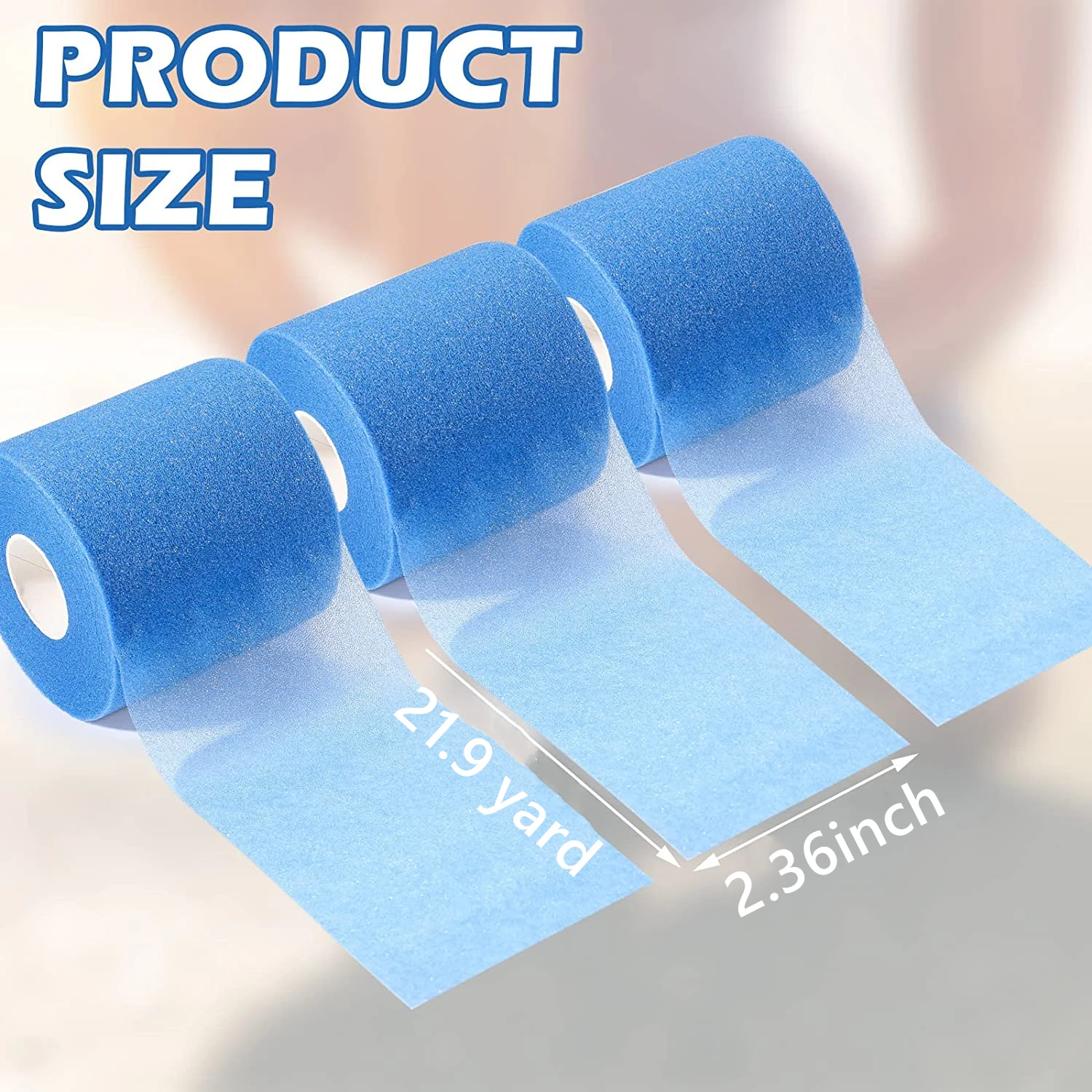 3 Rolls Sport Pre Wrap Elastic Foam Underwrap Bandage Athletic Tape for Elbow Wrists Hands Knees Ankles Hair