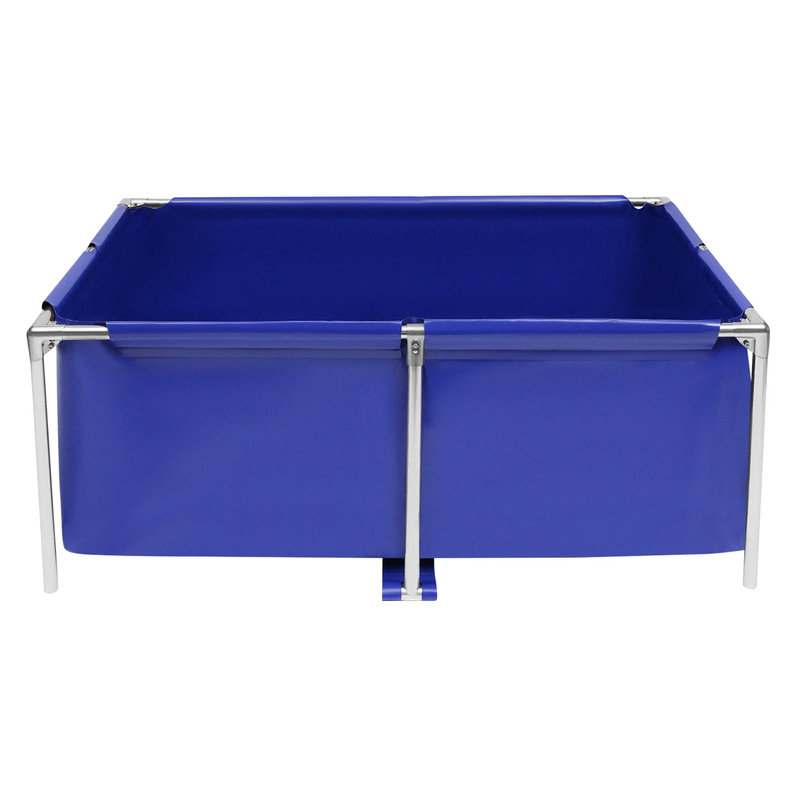 

Холщовый пруд для надземных рыб со стальной рамой, сливным клапаном, синий аквариумный бассейн, пруд кои, складное хранилище для воды