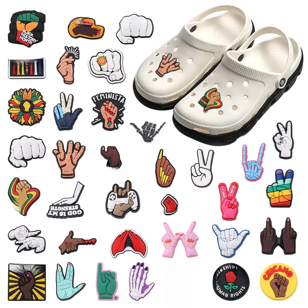 Breloques de chaussures de palmier à la main pour filles, décorations de modules, sandales de puissance, construction pour cadeaux de vacances drôles, nouveauté, 1PC