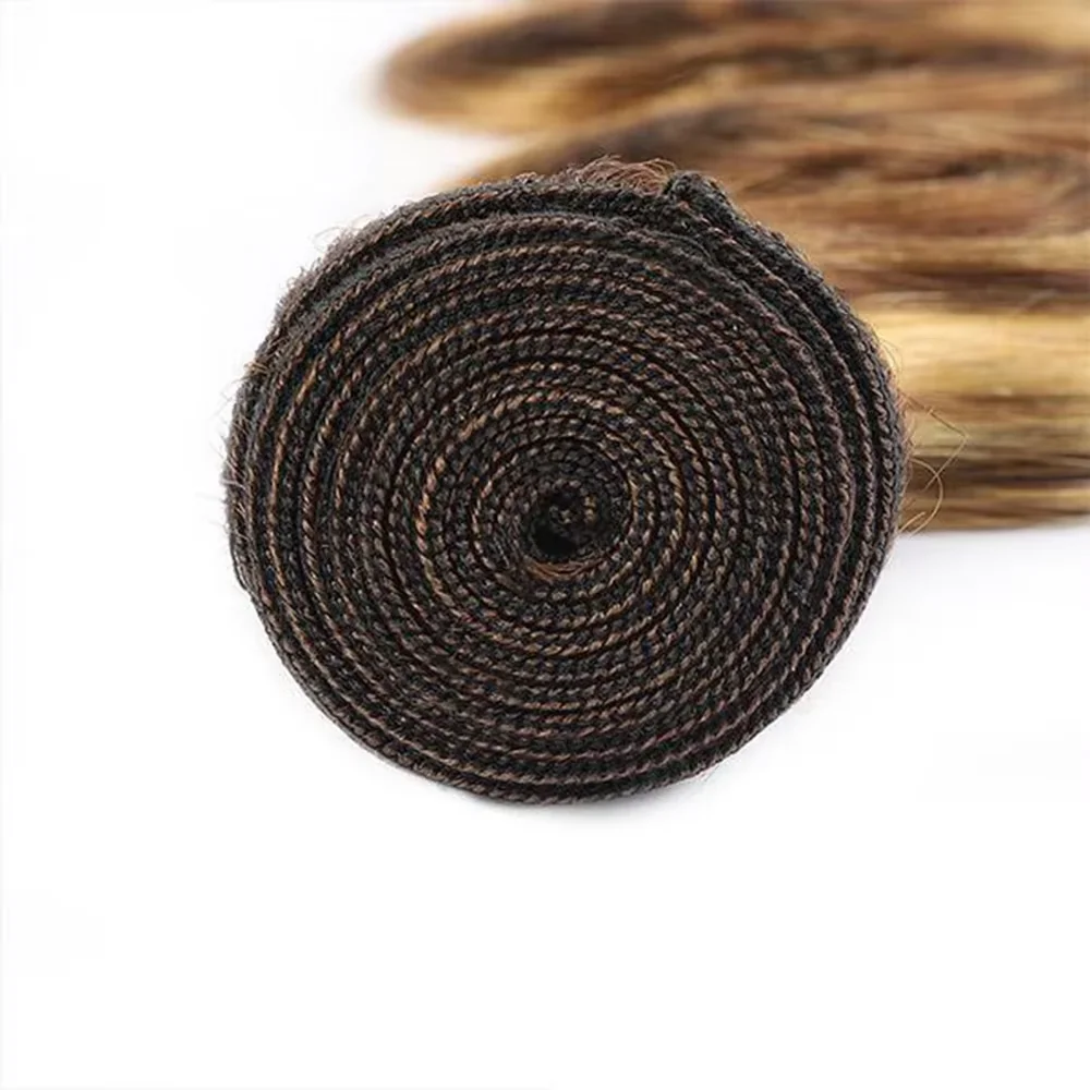 28 30 32 pouces P4/27 Ombre miel blond vague de corps paquets de cheveux humains brésilien non transformés 3 4 paquets de cheveux de trame