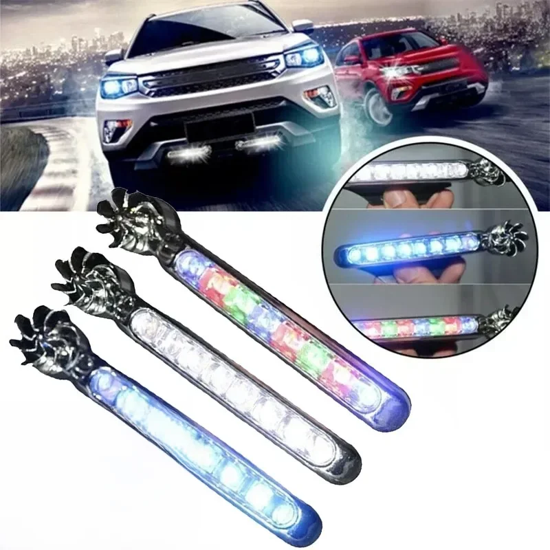 1-2szt LED Zasilane wiatrem samochodowe światła do jazdy dziennej Automatyczna lampa dekoracyjna z obrotowym wentylatorem Nie ma potrzeby zewnętrznego źródła zasilania Żarówka DRL — zdjęcie 2