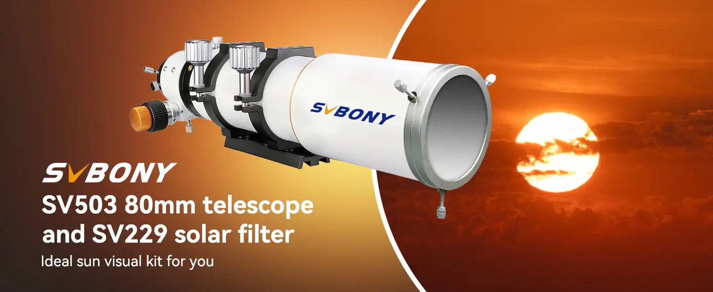 Svbony SV503/SV550 Refraktor-Teleskop OTA ED für Solarobjektionen 80/102/122 mm mit SV229 Solarfilter – Detail 1