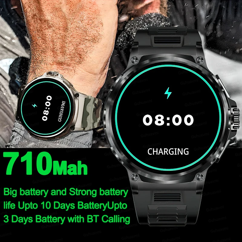 Nowy track GPS 1.85-calowy Smartwatch ultra HD, HD Bluetooth, 710 mAh duża bateria, 400 + tarcza, Monitor pracy serca, dla Huawei IOS