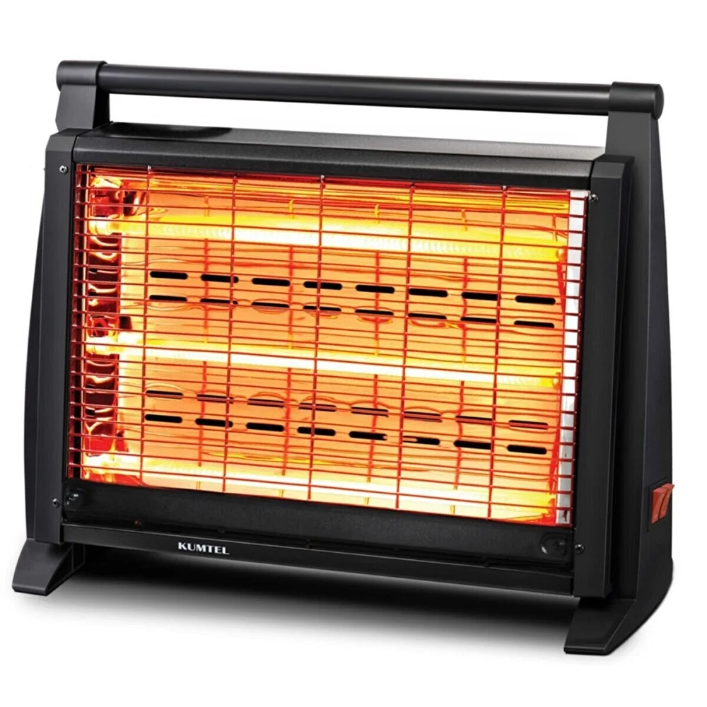 Portable Quartz Heater with 3 Tube Quartz Resistance 2 Levels of Heat Adjustment 220V 1500Watt electric heater