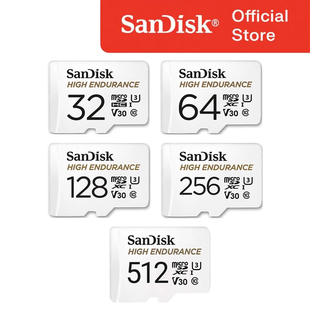 [Sandisk official certified sales] Sandisk Micro SD Card High Endurance Black Box CCTV 32GB 64GB 128GB 256GB 512GB Notes ri